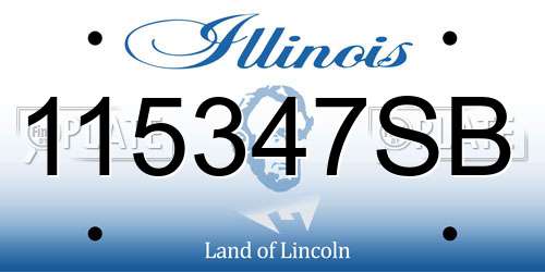 115347SB Illinois License Plate