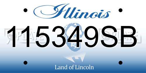 115349SB Illinois License Plate