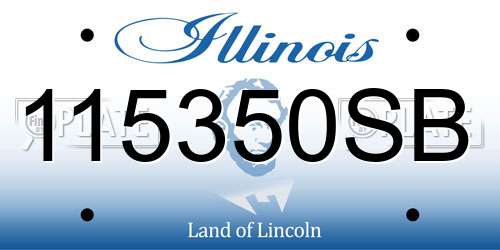 115350SB Illinois License Plate