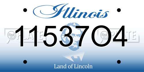 11537O4 Illinois License Plate