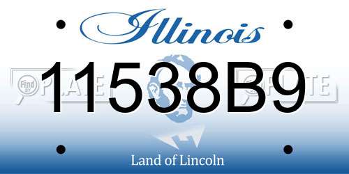 11538B9 Illinois License Plate