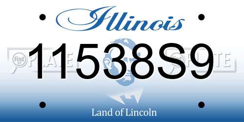11538S9 Illinois License Plate