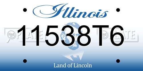 11538T6 Illinois License Plate