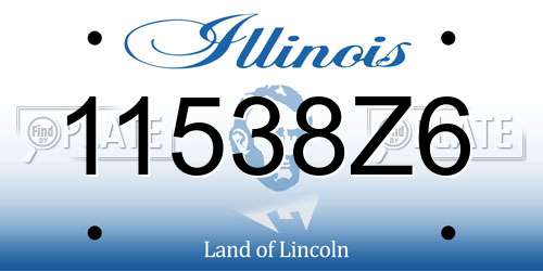11538Z6 Illinois License Plate