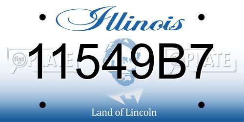 11549B7 Illinois License Plate