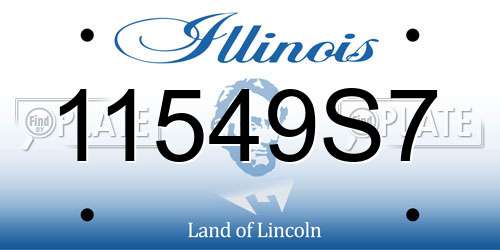 11549S7 Illinois License Plate