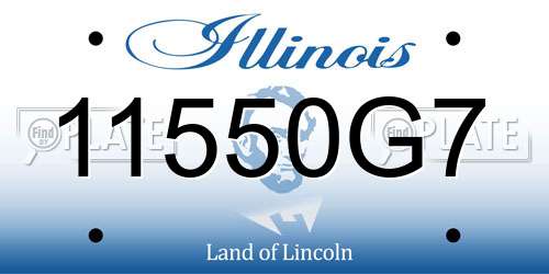 11550G7 Illinois License Plate