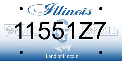 11551Z7 Illinois License Plate