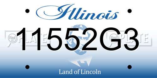 11552G3 Illinois License Plate