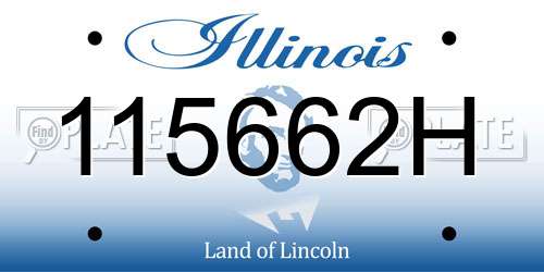 115662H Illinois License Plate