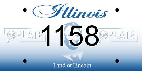1158 Illinois License Plate