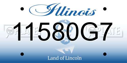 11580G7 Illinois License Plate