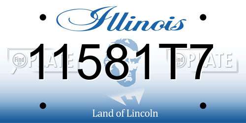 11581T7 Illinois License Plate