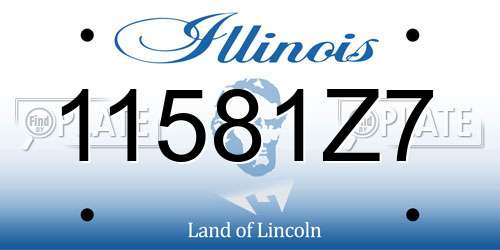 11581Z7 Illinois License Plate