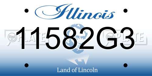 11582G3 Illinois License Plate