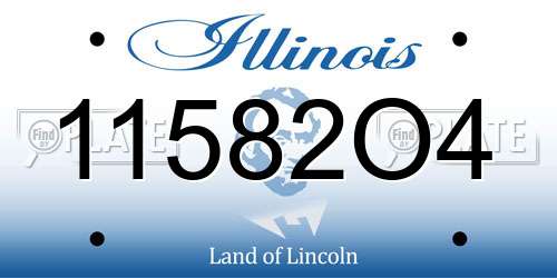11582O4 Illinois License Plate