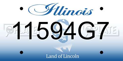 11594G7 Illinois License Plate