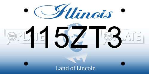 115ZT3 Illinois License Plate