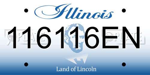 116116EN Illinois License Plate