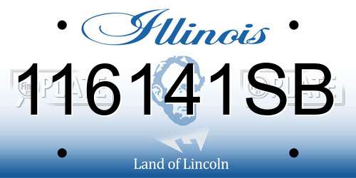 116141SB Illinois License Plate