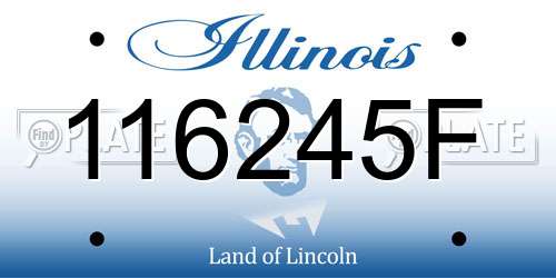 116245F Illinois License Plate