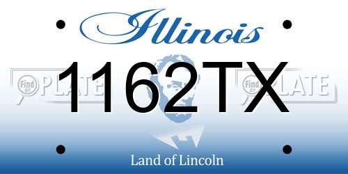 1162TX Illinois License Plate