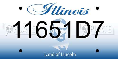 11651D7 Illinois License Plate
