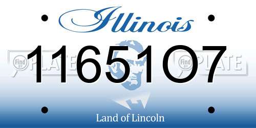 11651O7 Illinois License Plate