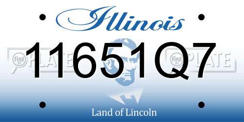 11651Q7 Illinois License Plate