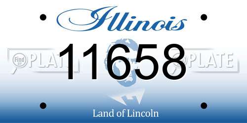11658 Illinois License Plate