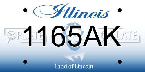 1165AK Illinois License Plate