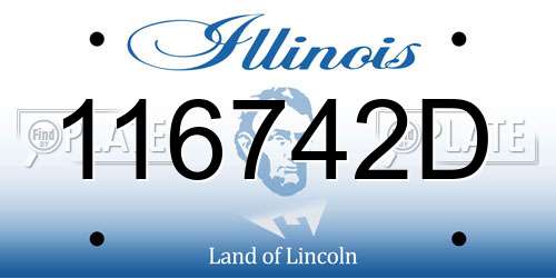 116742D Illinois License Plate
