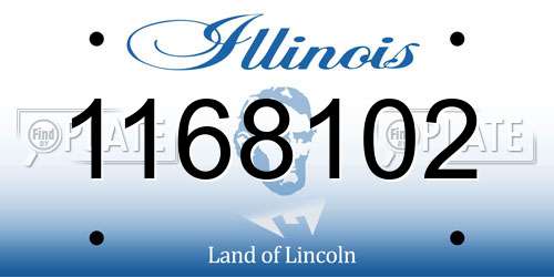 1168102 Illinois License Plate