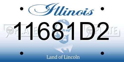 11681D2 Illinois License Plate