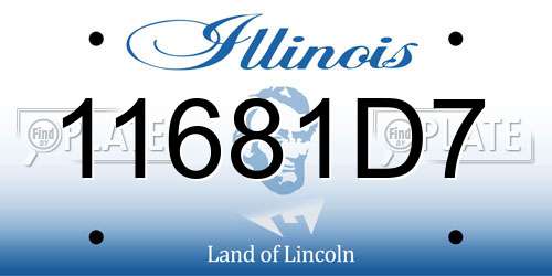 11681D7 Illinois License Plate