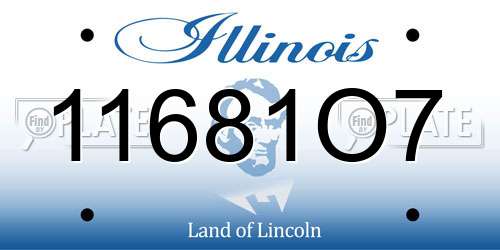 11681O7 Illinois License Plate