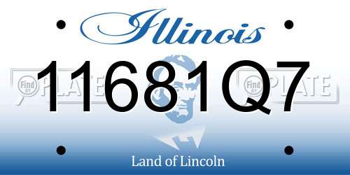 11681Q7 Illinois License Plate