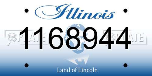 1168944 Illinois License Plate