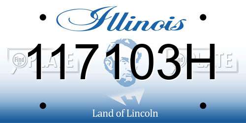 117103H Illinois License Plate