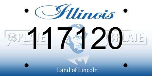 117120 Illinois License Plate