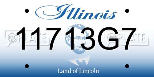 11713G7 Illinois License Plate