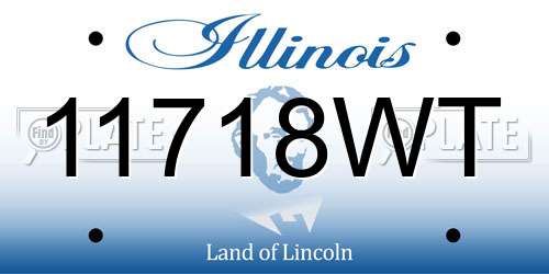 11718WT Illinois License Plate