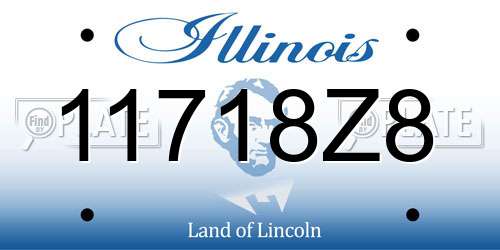 11718Z8 Illinois License Plate