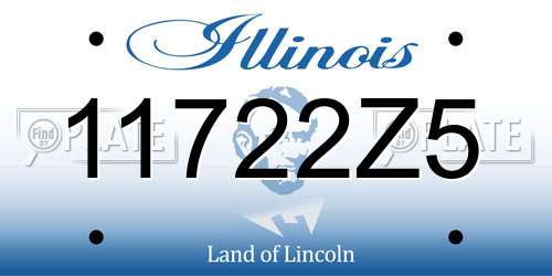11722Z5 Illinois License Plate