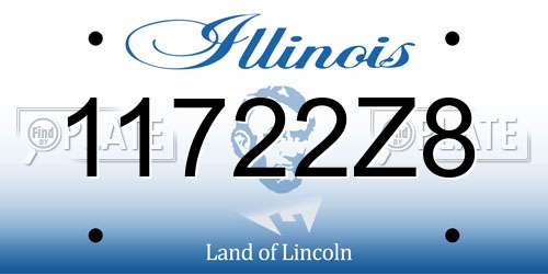 11722Z8 Illinois License Plate
