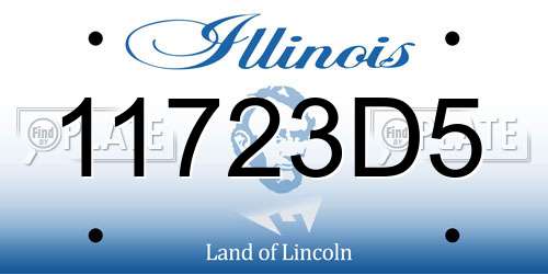 11723D5 Illinois License Plate