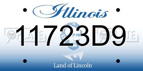 11723D9 Illinois License Plate