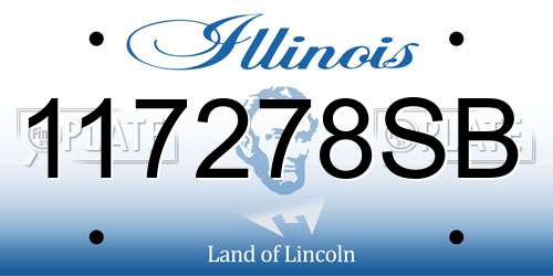 117278SB Illinois License Plate