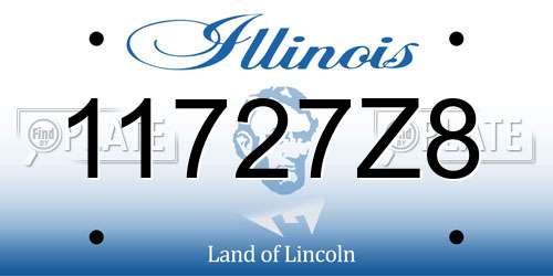 11727Z8 Illinois License Plate