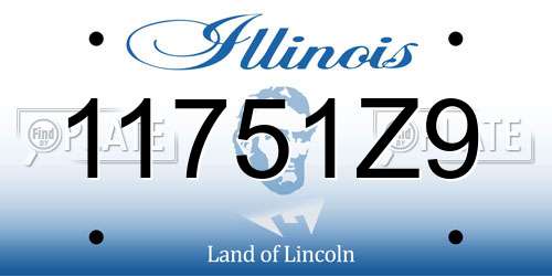 11751Z9 Illinois License Plate